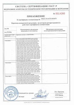Сертификат на Высокопрочные гайки кл. пр. 10, ГОСТ P 52645 (М16-М22) 2